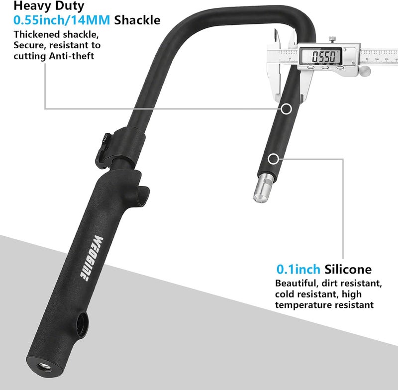 Weogine Bike U Lock with 4ft Security Chain 14mm Shackle, Bike Lock with 3 Keys and Mounting Bracket, Bicycle U-Locks Perfect for Road, Mountain, and Electric Bikes,Bicycle Lock - Image 2